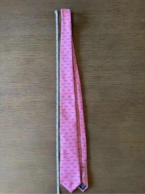 Nautica Pink Tie with Blue Whale Motif